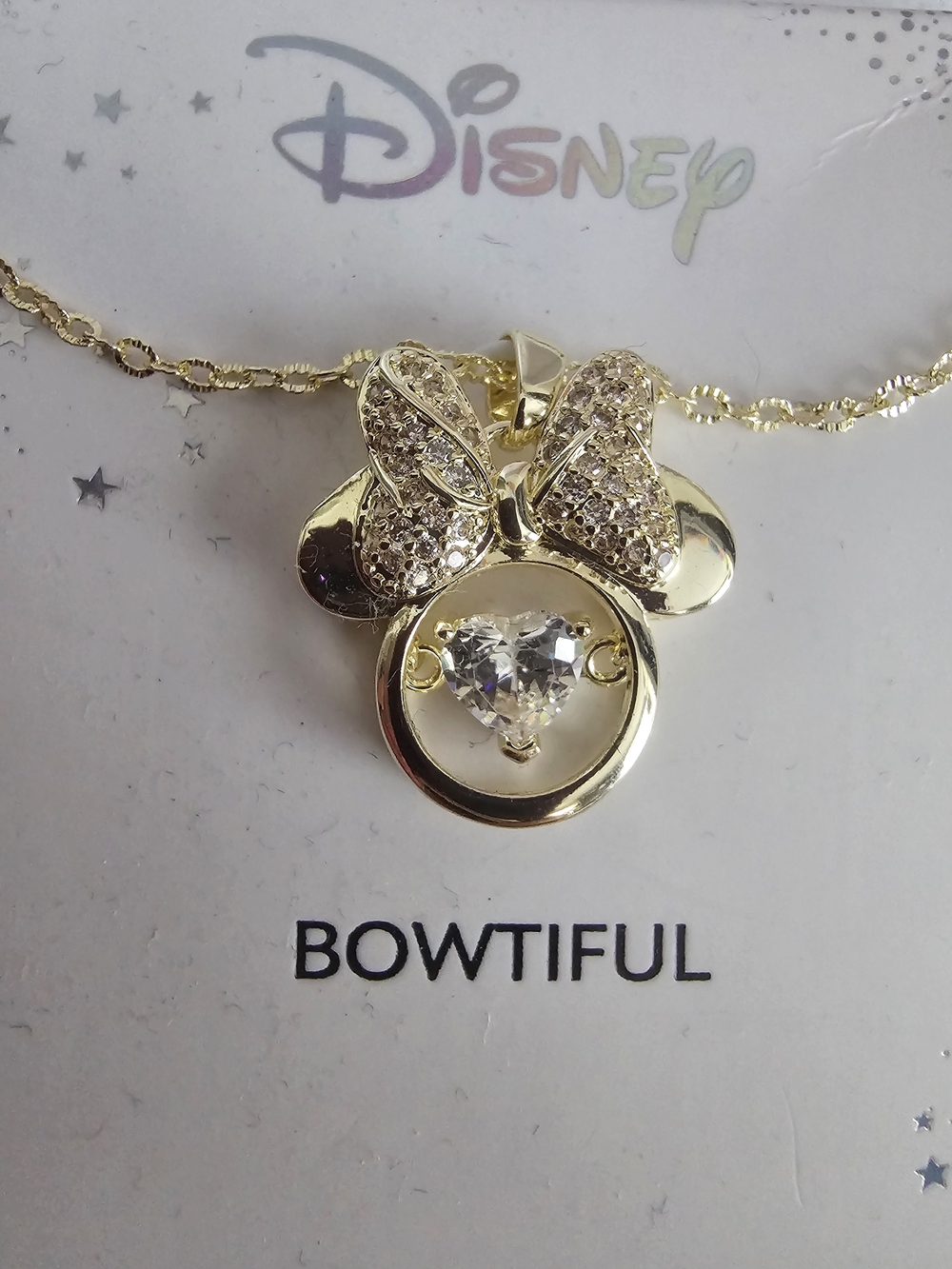 Disney Bowtiful Gold Bow & Crystal Minnie Necklace - Picture 5 of 5
